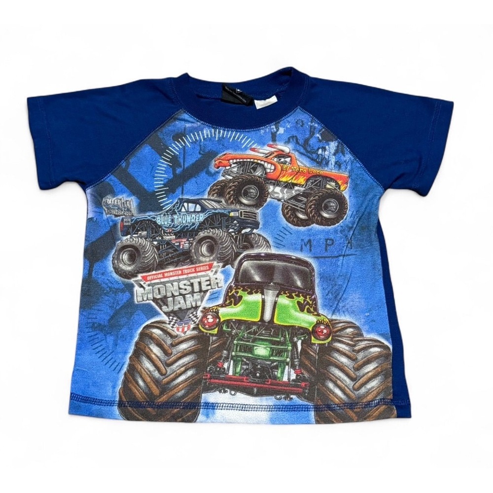 Y2K monster jam boys pj top